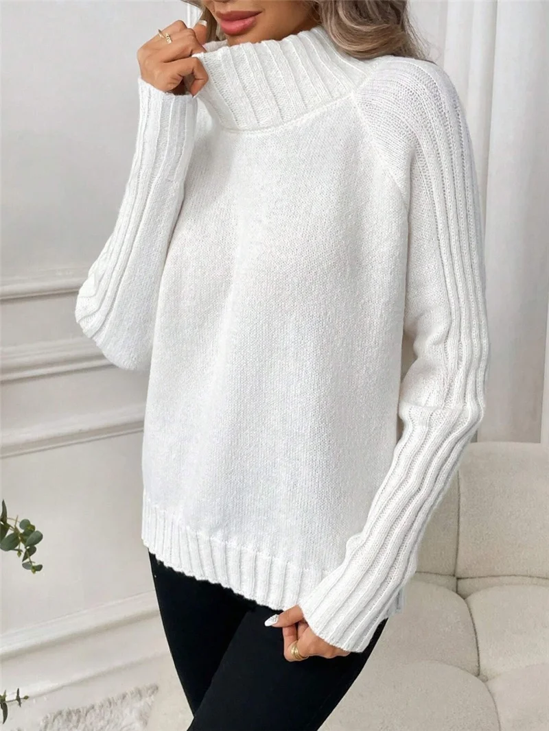 Athvotar Athvotar Women's Clothing Pure Color Buffet With Long-Sleeved Sweater Autumn And Winter High Collar Top