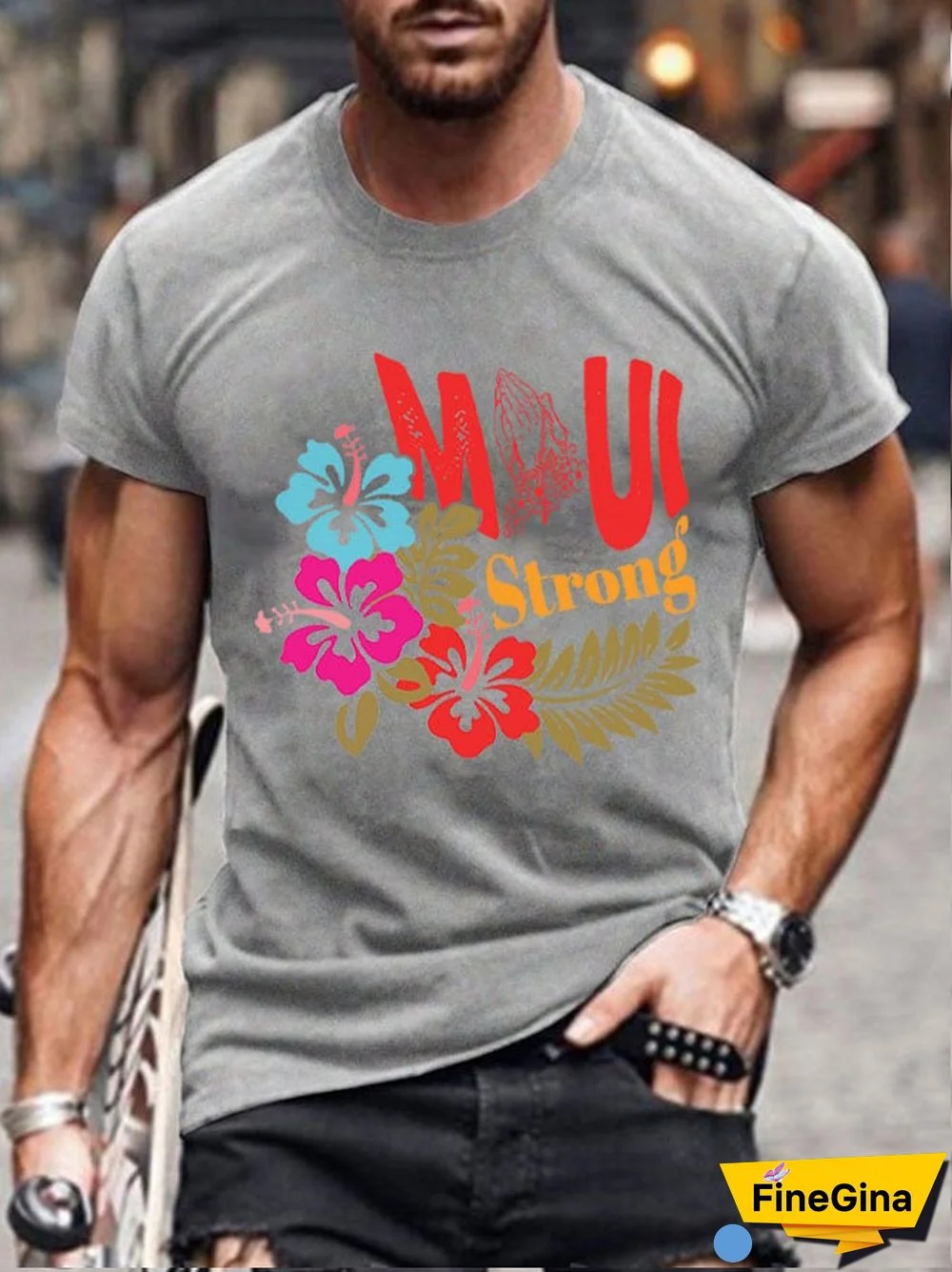 Men's Maui Strong Round Neck Short Sleeve T-Shirt