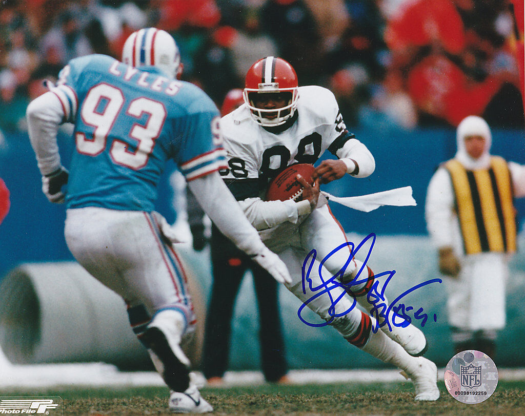 REGGIE LANGHORNE CLEVELAND BROWNS ACTION SIGNED 8x10