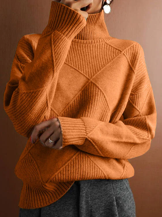 Women plus size clothing Women's Yarn/Wool Yarn Casual Sweater-Nordswear