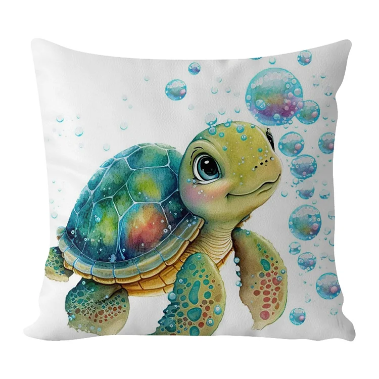 Pillow-Turtle 11CT Stamped Cross Stitch 45*45CM(17.72*17.72In)