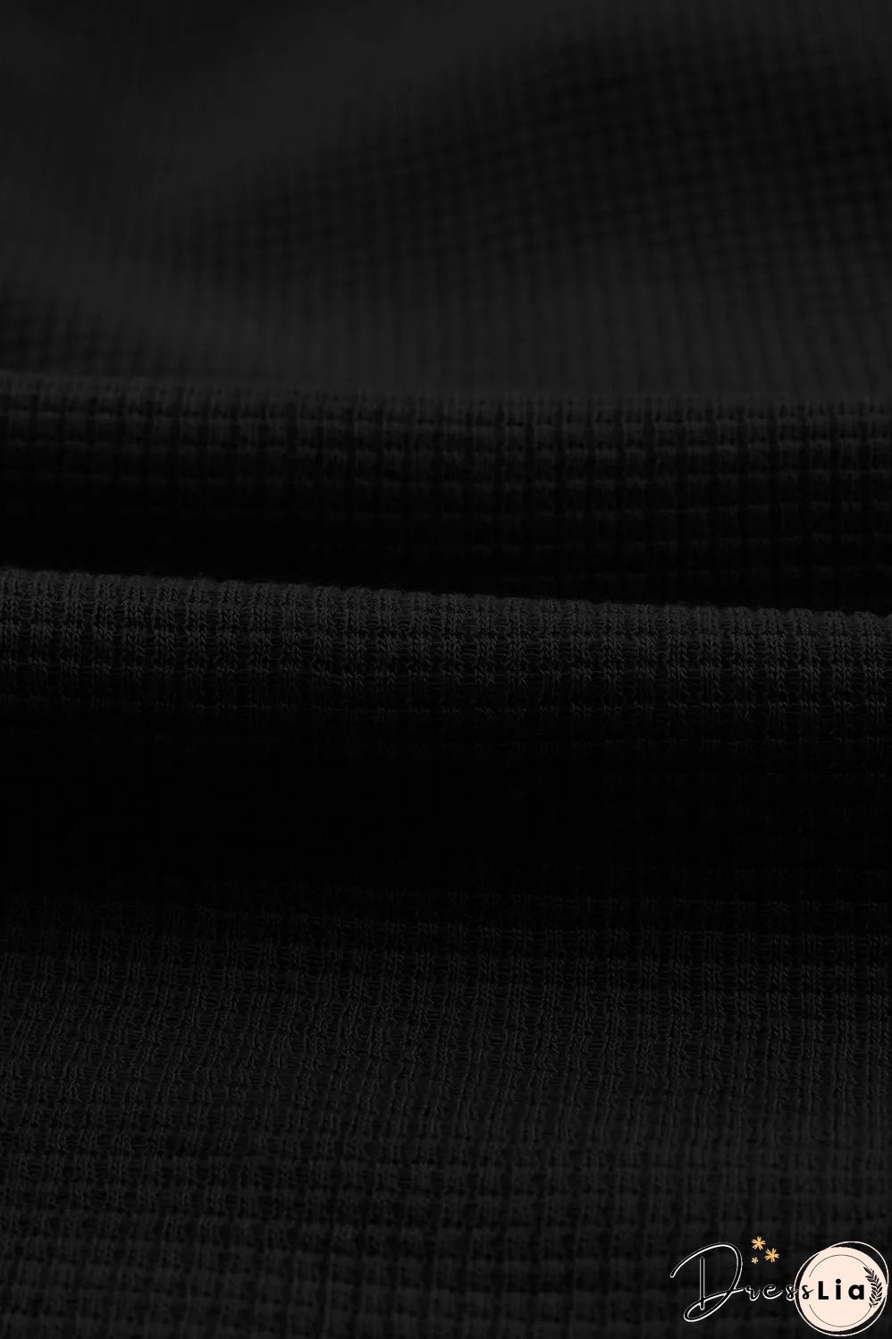 Black Waffle Texture Cargo Pocket Jogger Pants