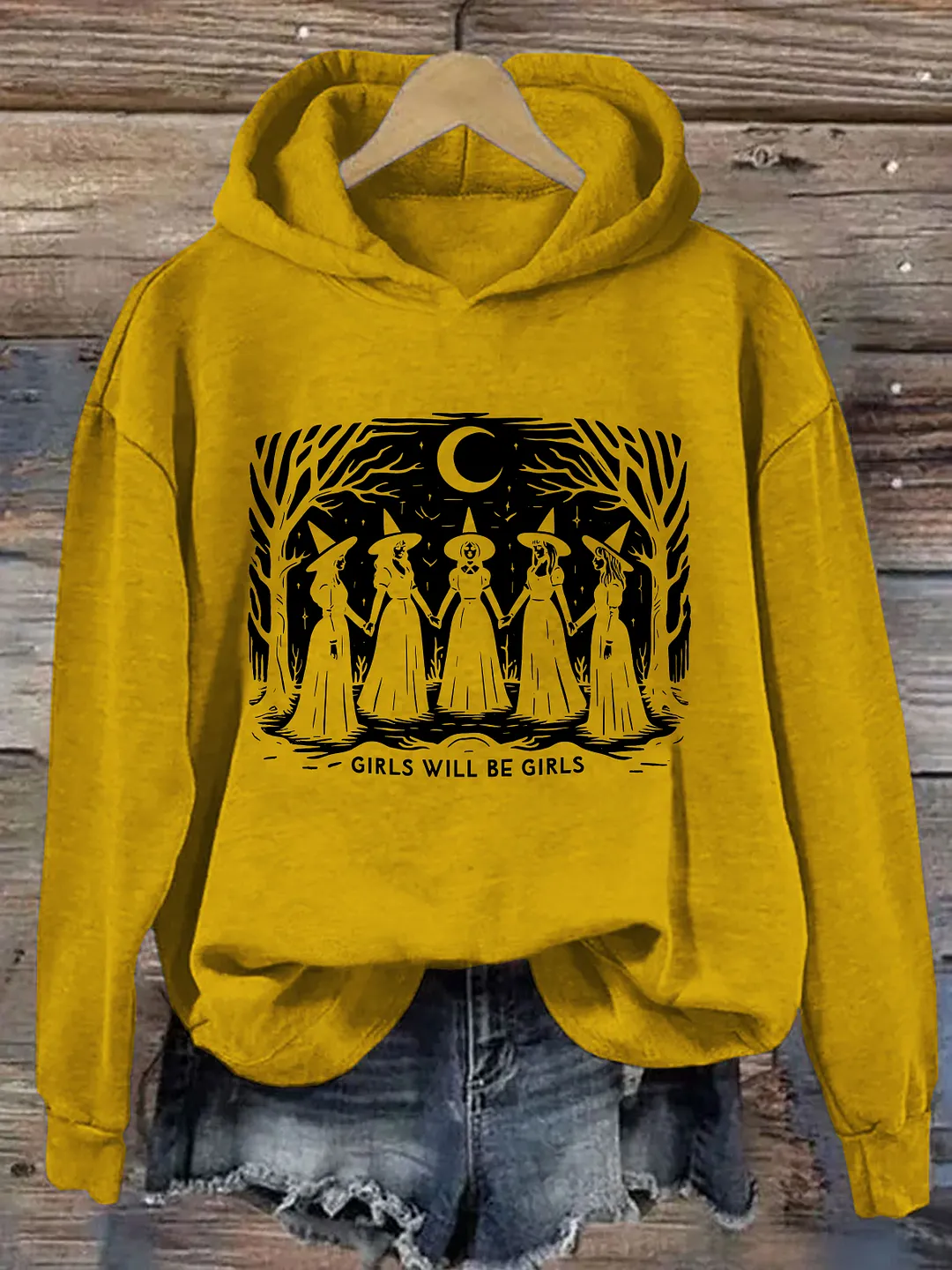 Vintage Girls Will Be Girls Witch Hoodie