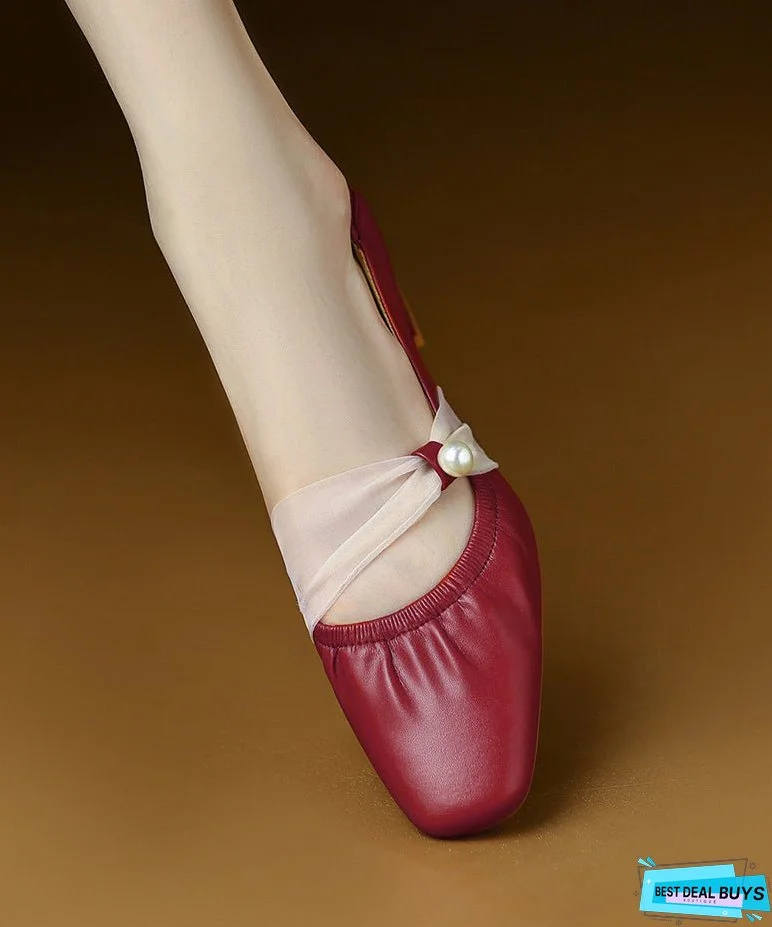 Mulberry Classy Chunky Shoes Cowhide Leather Splicing