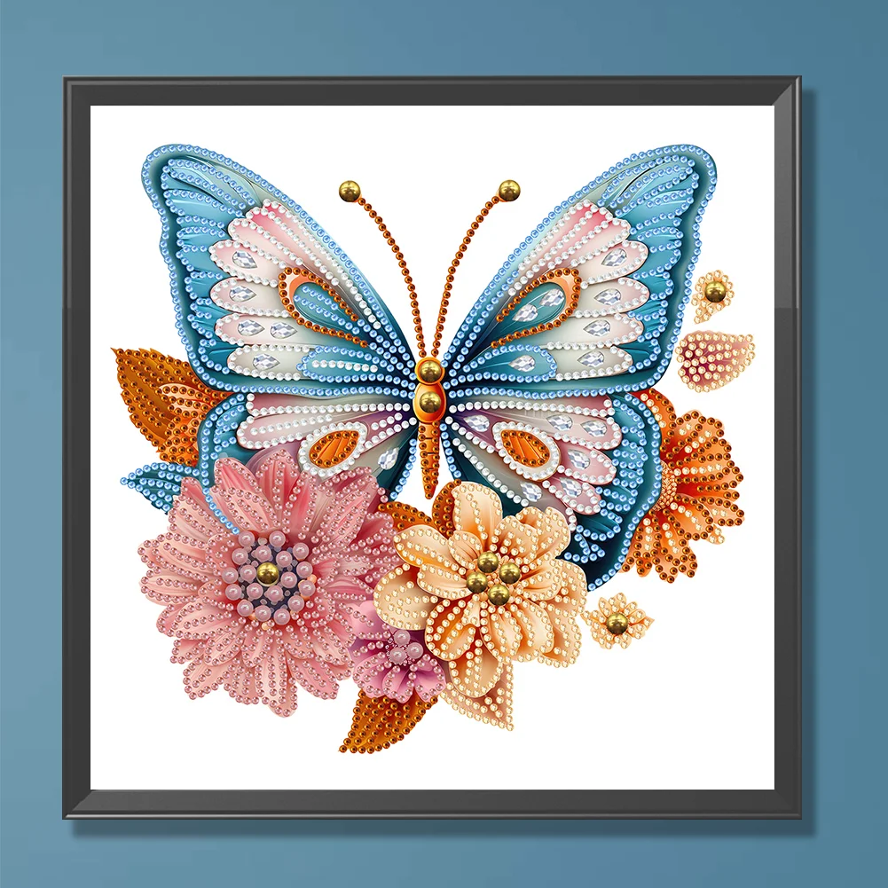 Diamond Painting - Partial Special Shaped Drill - Garden Butterfly(Canvas|30*30cm)