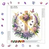 Cross Wreath Special Shaped 5D DIY Partial Drill Diamond Painting Kits for Adults Beginners Home Decor Diamonds Paintings Gem Art 11.81 X11.81inch