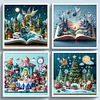 (Multi-Style) The Town In Book-11CT Stamped Cross Stitch 50*50cm/19.69*19.69in tapestrymarket