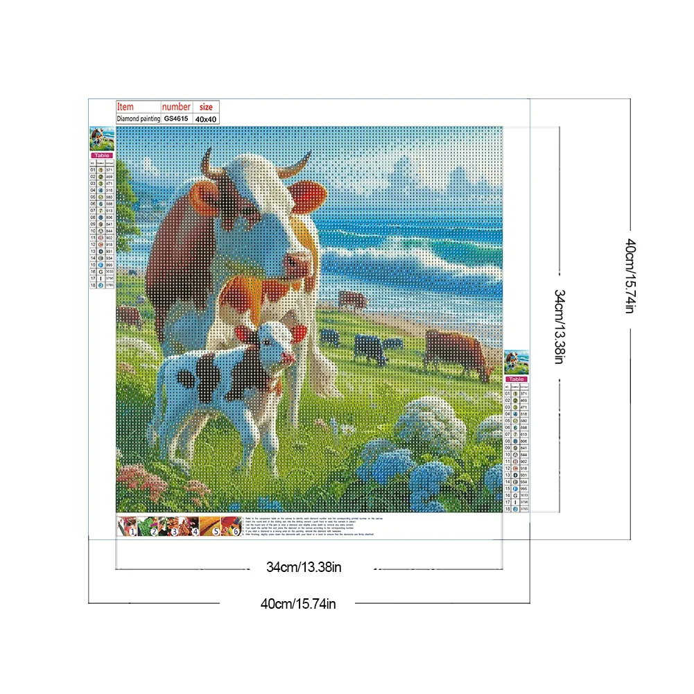 Diamond Painting - Full Round Drill - Cow(Canvas|40*40cm)