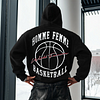 Unisex Black Basketball Print Oversized Casual Loose Hoodie by Inlyline