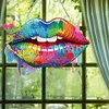 Diamond Painting Acrylic Sexy Lips Hanging Pendant for Wall Window Home Decor