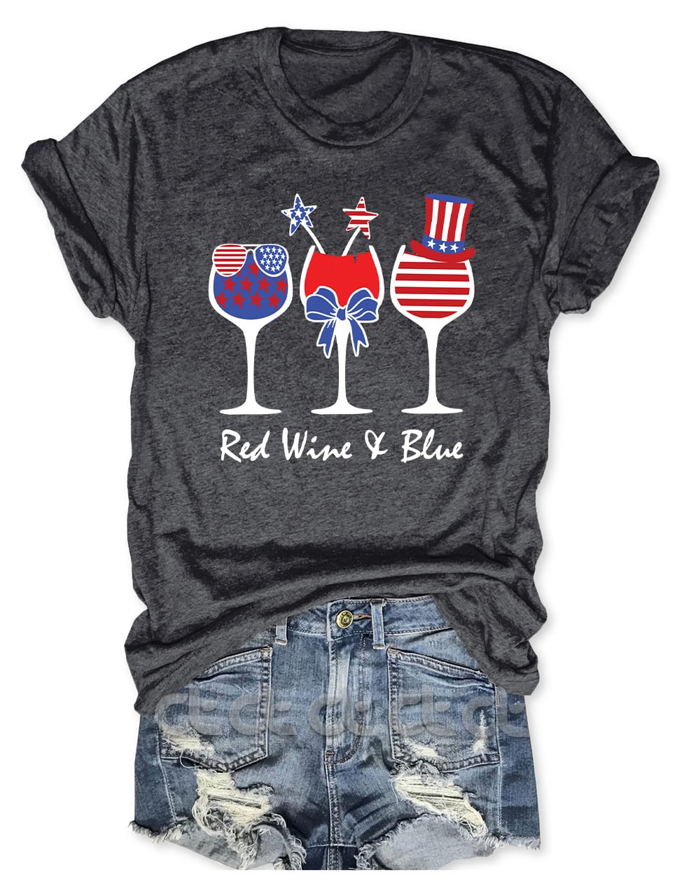 Red Wine and Blue 4th of July T-Shirt