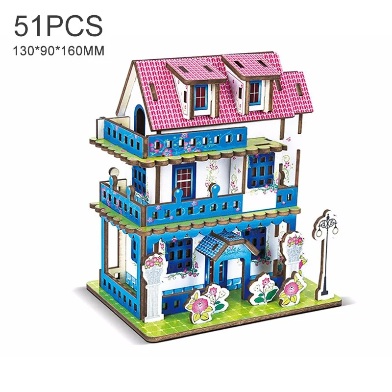 3D Wooden Puzzles World Styles Buildings Laser Engraving DIY Safe Assembly Construction Kit Toy for Teens and Adults