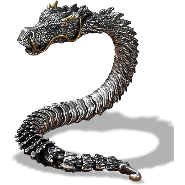  thdmladies Silver Handmade Dragon Chain Bracelet, Retro Silver 3D Dragon Bracelet Birthday Jewelry Gift for Men thedmladies