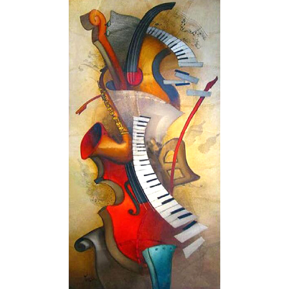 

40*80CM - Round Drill Diamond Painting - Musical Instrument, 501 Original