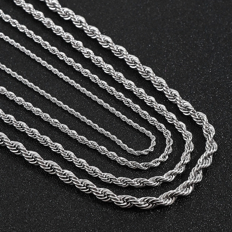 Casual Minimalist Solid Color Stainless Steel Plating Silver Plated Men's Necklace