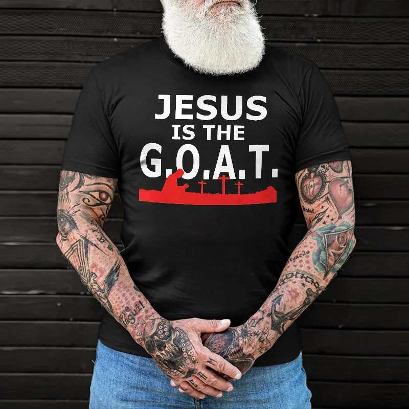 Jesus Is The G.O.A.T Printed Men's T-shirt