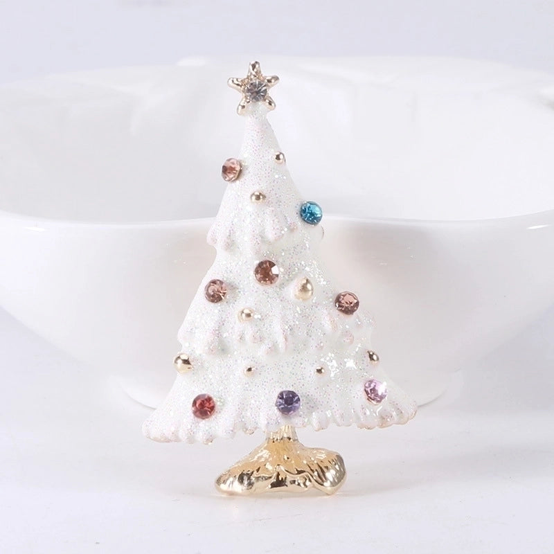 Fashion Pin Christmas Tree Alloy Inlay Rhinestones Women’S Brooches