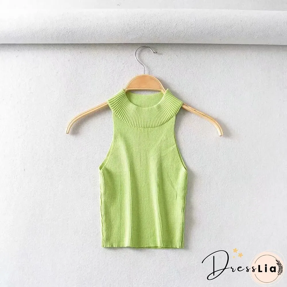 Summer New Sexy ladies tops slim crop elastic solid color narrow shoulder vest black women