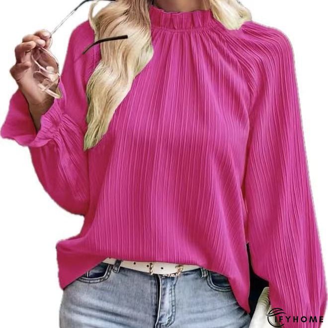 Sheath Elegant Crew Neck Solid Top | IFYHOME