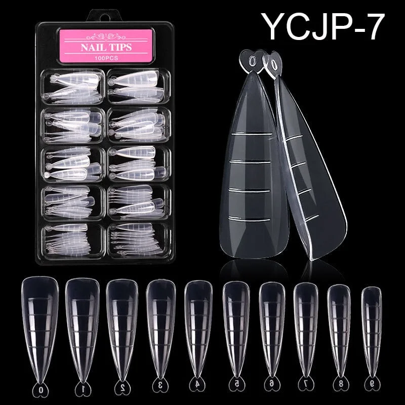 100Pcs Poly Nail Gel Quick Building Mold Tips Finger Extension Nail Dual Forms Nail Art UV Builder Easy Find Nail Tools