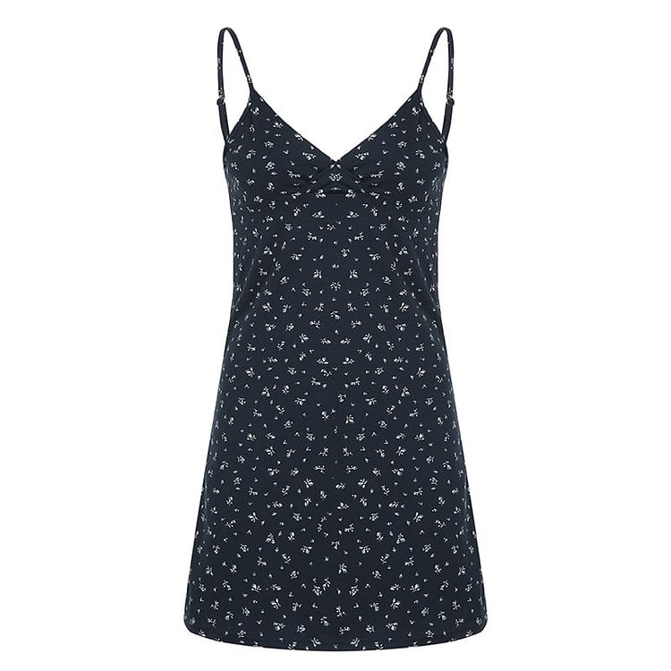 Sweetown Floral Print Cute Y2K Mini Dresses Women Spring Summer Fashion Beach Holiday Clothes Sleeveless V Neck Sexy Strap Dress