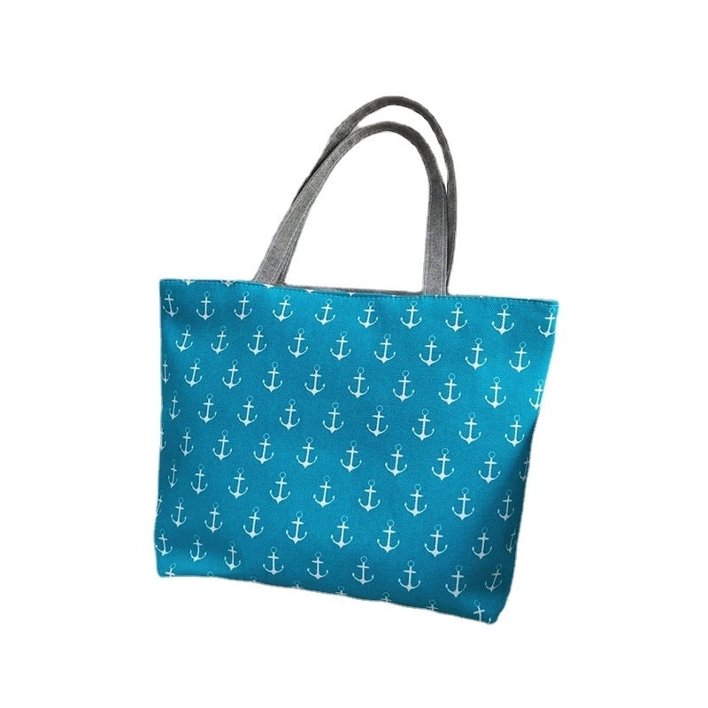 Women’s Large Spring&Summer Canvas Anchor Basic Open Canvas Bag