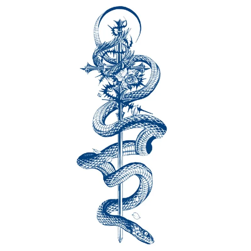 Juice Lasting Ink Tattoo Body Art Waterproof Temporary Sticker Snake Musical Note Women Totem Small Paw Rose Arm Fake Tattoos