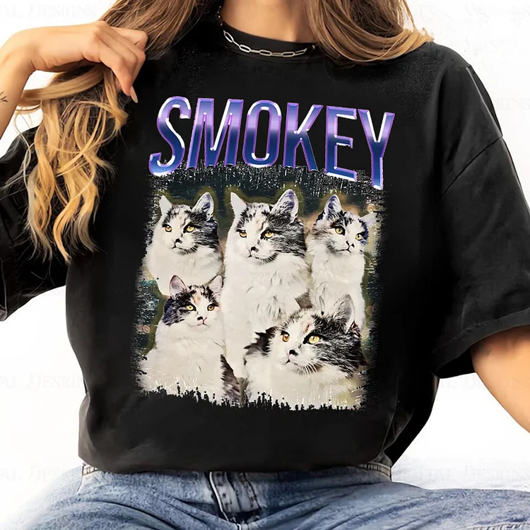 Custom Cat Dog Shirt, Personalized Vintage Photo Tee Sweatshirt Hoodie