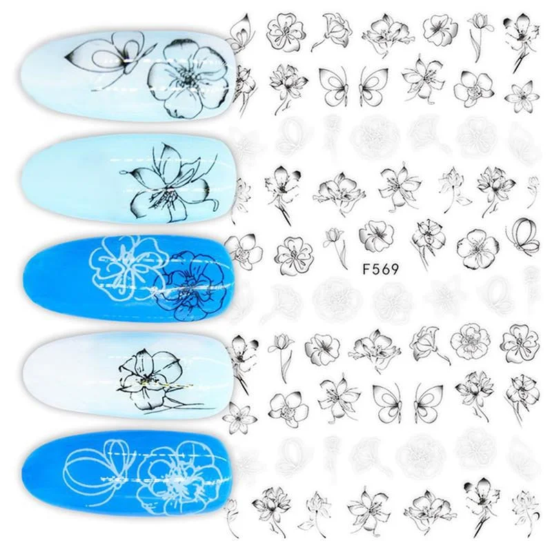 The New 3D Nail Sticker Cool English Letter Stickers For Nail Foil Love Heart Design Nails Accessories Fashion Manicures Sticker