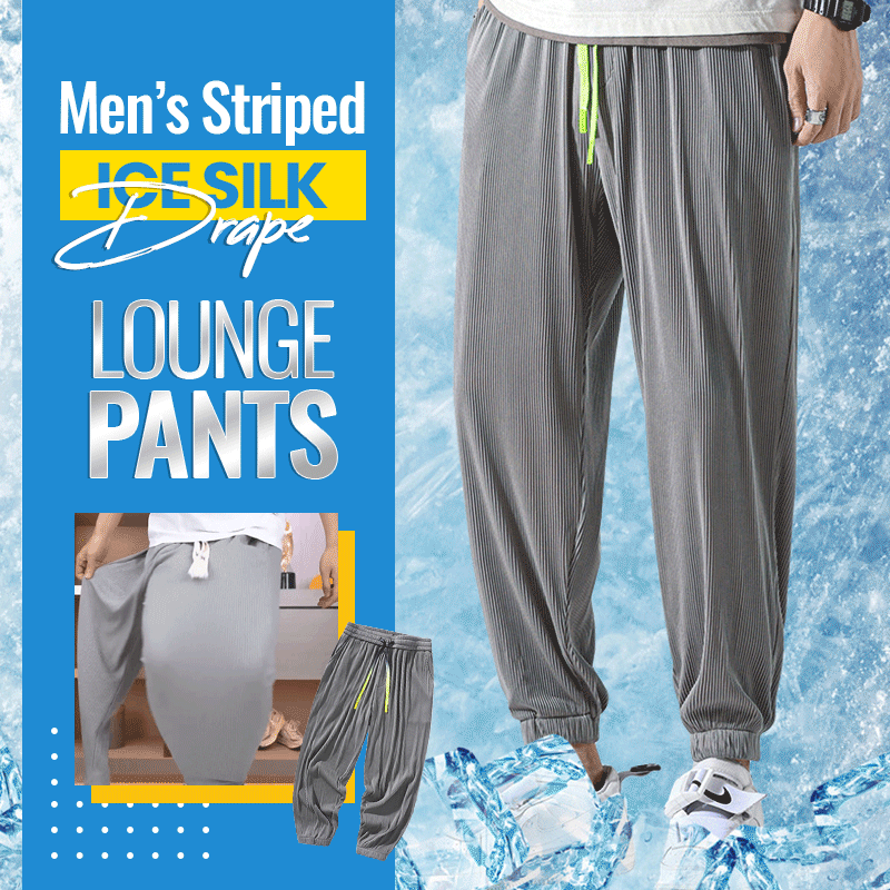Men's Striped Ice Silk Drape Lounge Pants