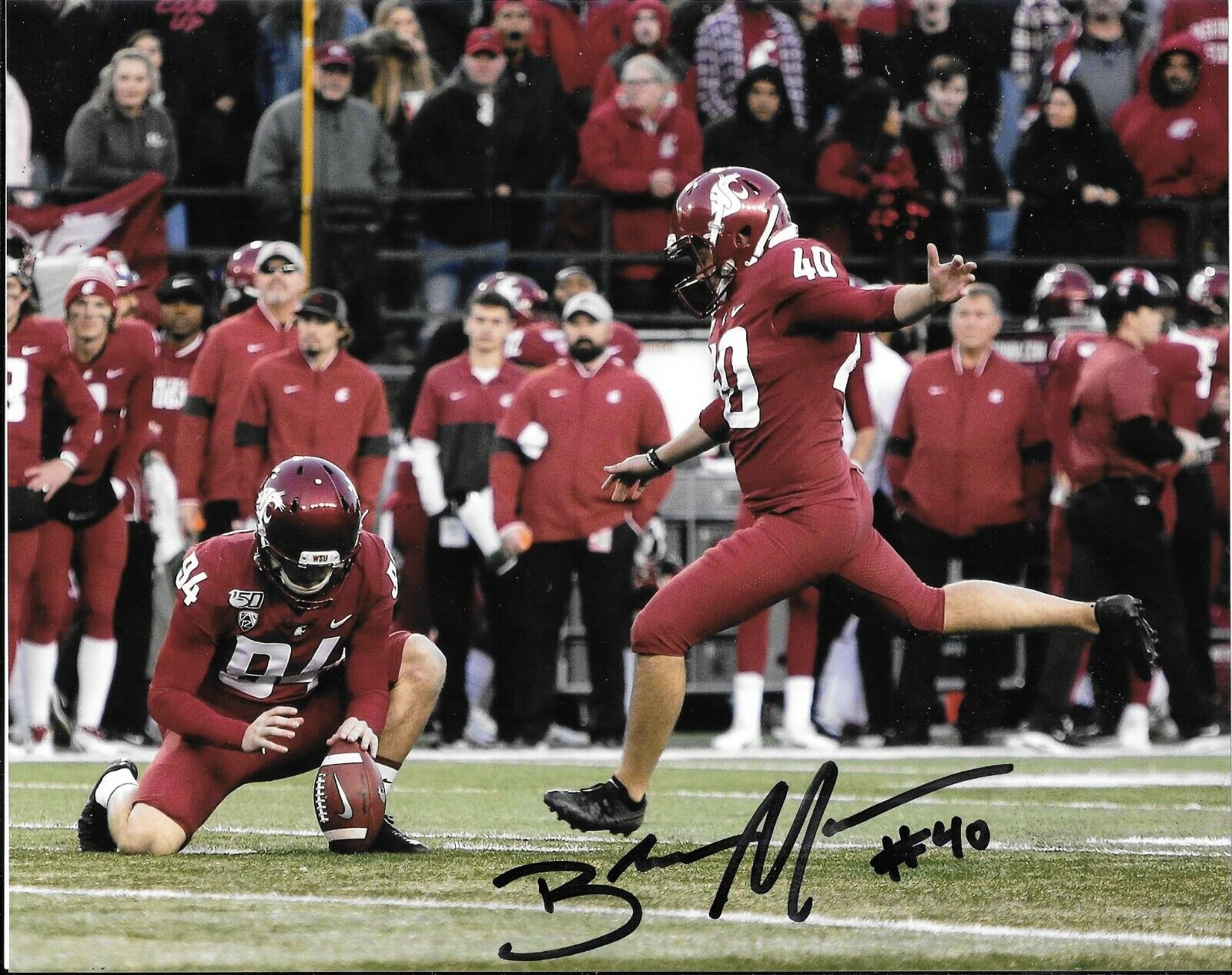 BLAKE MAZZA HAND SIGNED WASHINGTON STATE COUGARS 8X10 Photo Poster painting W/COA