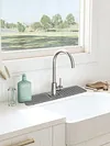 2Pcs Silicone Sink Splash Guard Quick Dry Water Catcher Mat for Sink (Grey)