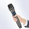 2.4G Wireless Microphone Rechargeable Live Streaming Microphone LED Display Professional Handheld Mic for Singing Karaoke Wedding DJ Party