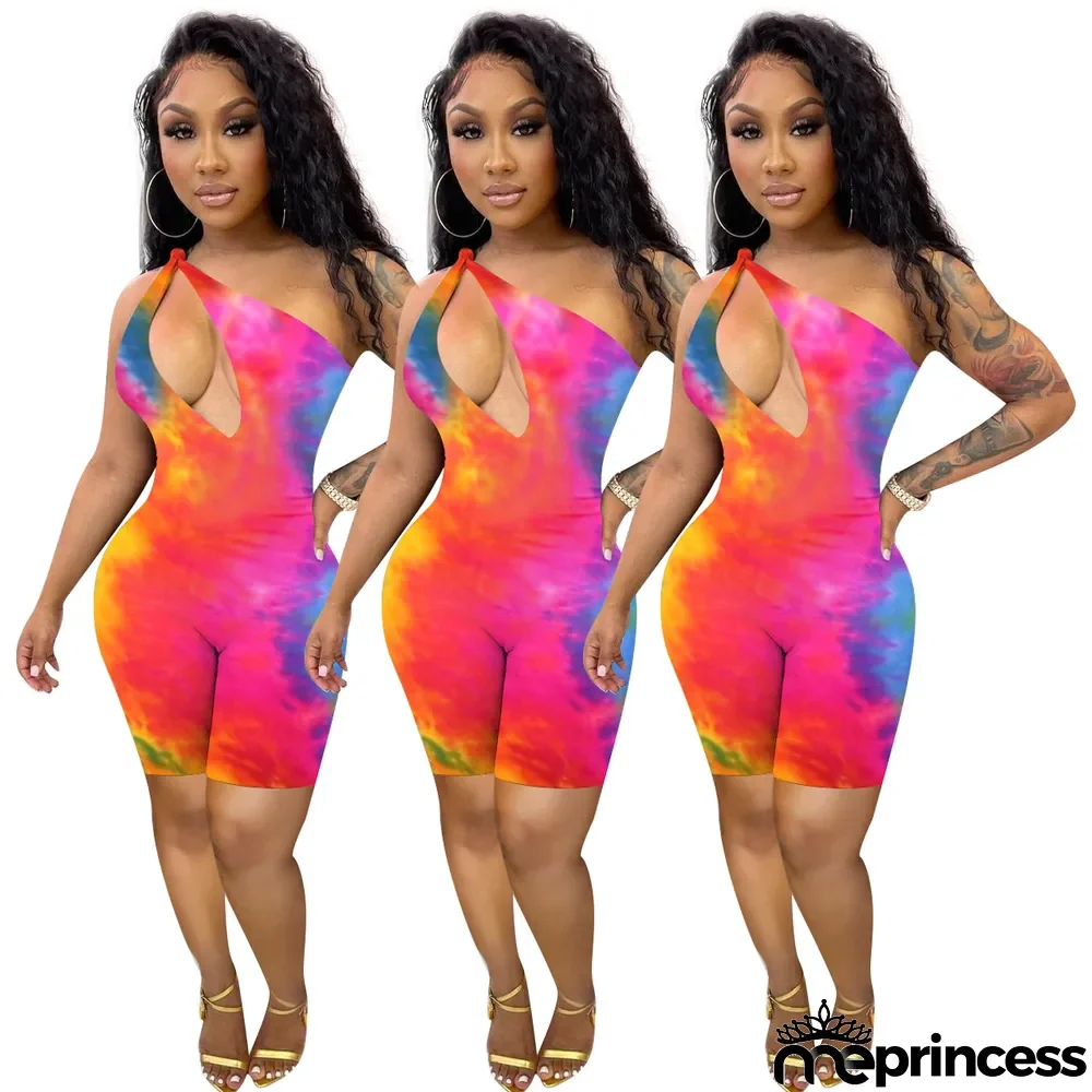Off-The-Shoulder Fashion Rendering Printed Jumpsuit