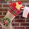 DIY Diamond Painting Christmas Stockings Hanging Ornaments Large Capacity Xmas Socks Pendant Wear Resist Candy Gift Storage Bags for Family Christmas Holiday Party Decoration (Christmas wreath)
