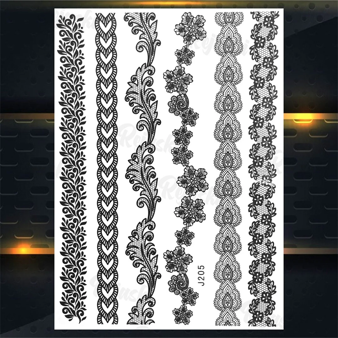 Sdrawing Elephant Pendant Temporary Tattoos For Women Men Lion Butterfly Snake Feather Fake Tattoo Sticker Glamour Back Body Tatoos