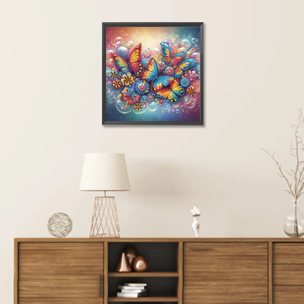 Diamond Painting - Partial Special Shaped Drill - Butterfly(Canvas|30*30cm)