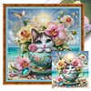 【Limited Stock Sale】Cat In A Teacup-14CT Stamped Cross Stitch 40*40cm/15.75*15.75in