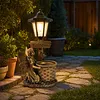 Solar Angel Garden Decor Resin Statue Outdoor Light 600mAh Battery