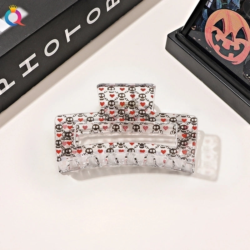 Halloween Minimalist Classic Style Women’s Spider Web Skull Plastic Hair Claws