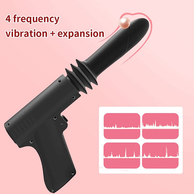 Thrusting Vibrator for G Spot Anal Vagina Gun Shaped Sex Toy Rose Toy