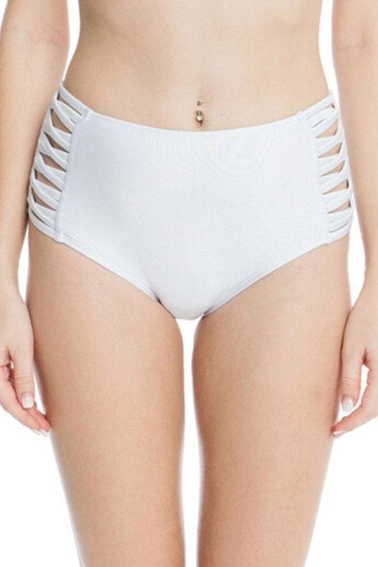 Crisscross Strappy High Waist Bikini Bottom-elleschic