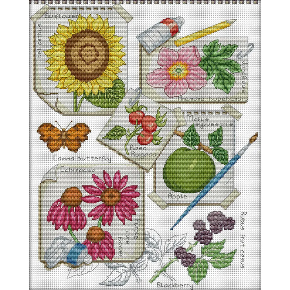 DIY Stamped Cross Stitch 14CT Partial Embroidery 37*50cm - Draw Autumn