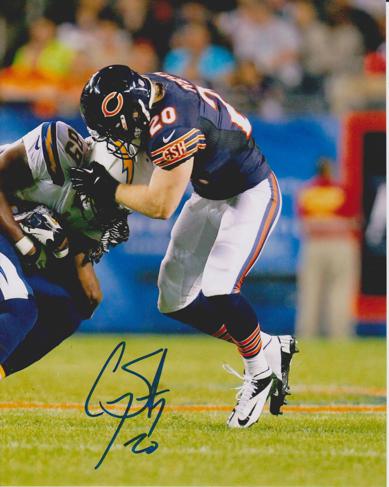 CRAIG STELTZ signed CHICAGO BEARS 8X10 Photo Poster painting