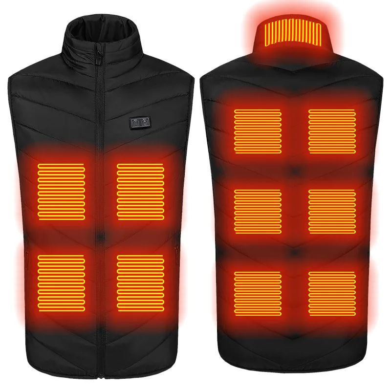 9 Zone Heated Vest Electric Heating Vest Jacket Winter Unisex Sportswear Jackets Outdoor Camping Skiing 