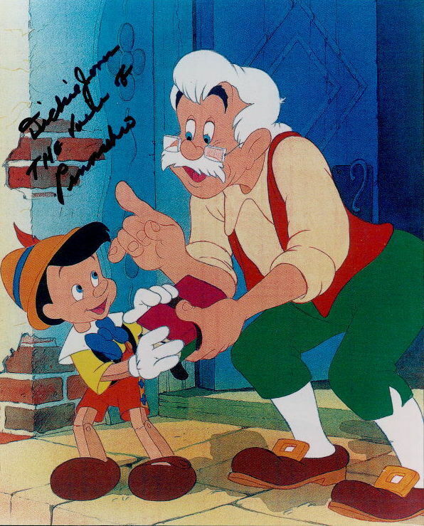 Dickie Jones Voice of Pinocchio signed 8x10 Photo Poster painting in-person