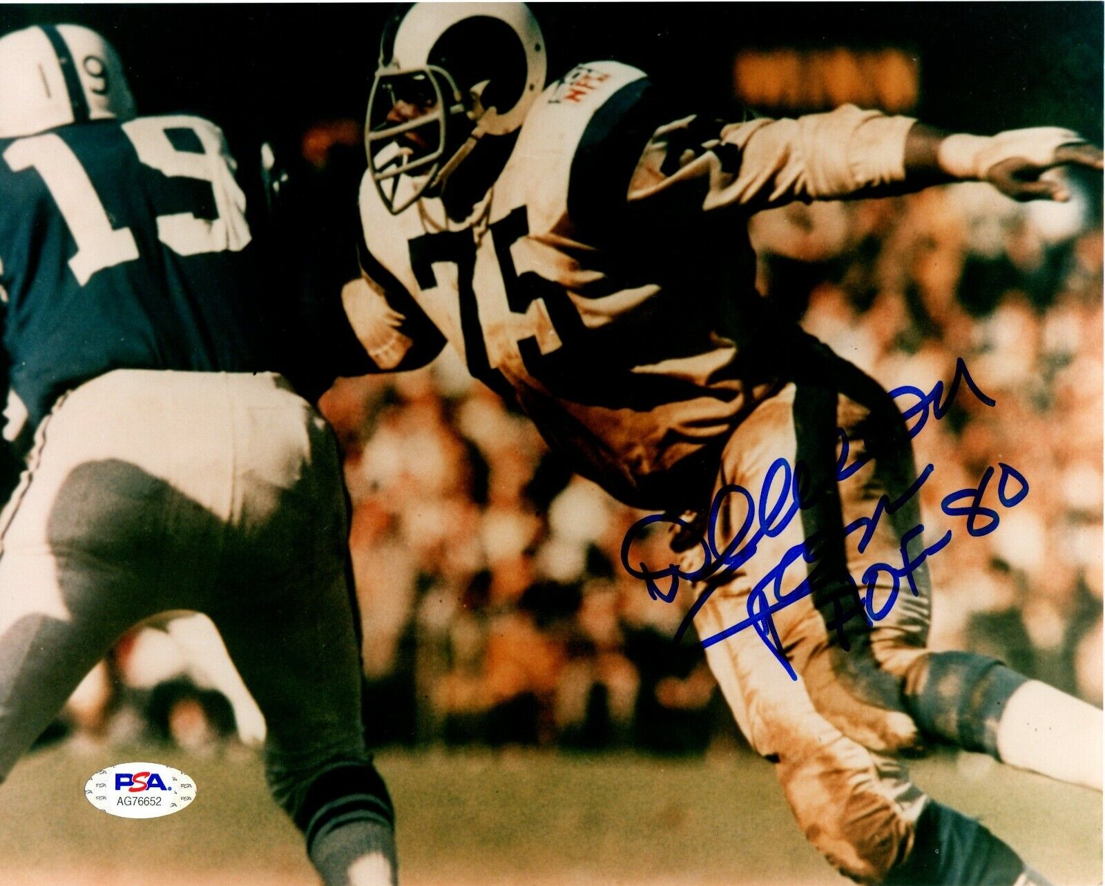 Deacon Jones autographed signed 8x10 Photo Poster painting NFL Los Angeles Rams PSA COA