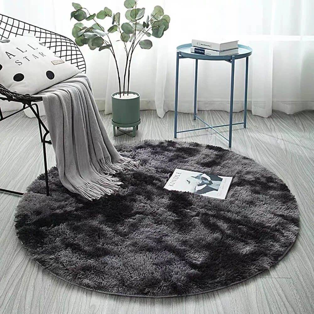 Fluffy Round Rug ,Machine Washable Carpet 