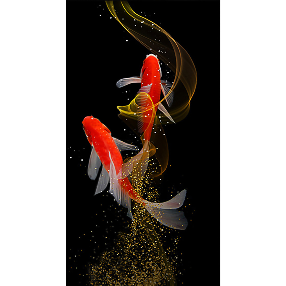 

45*85CM - Round Drill Diamond Painting - 2 Fishes, 501 Original