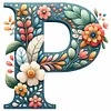 Diamond Painting-DIY Full Round Flowery Letter